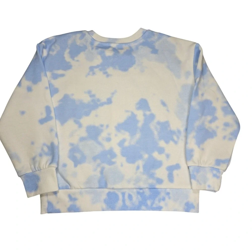 Bluey Bingo Kids Tie Dye Sweatshirt and Shorts 2 Piece Set Blue White Graphic 4T